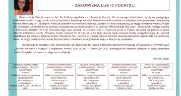 Pomoc dla Pani Valerii Pomoc dla Pani Valerii