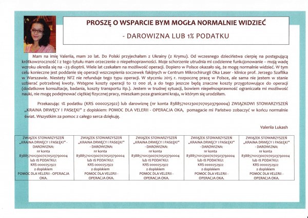 Pomoc dla Pani Valerii Pomoc dla Pani Valerii